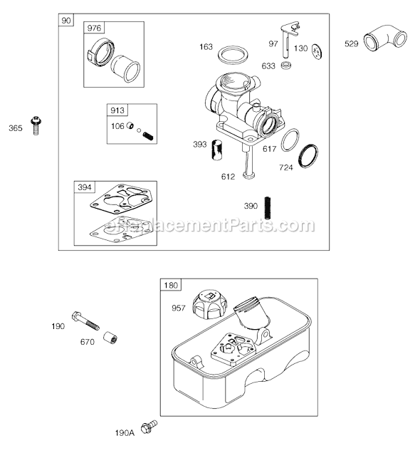 Page C Diagram and Parts List for 10E900SERIES  Briggs and Stratton Engine